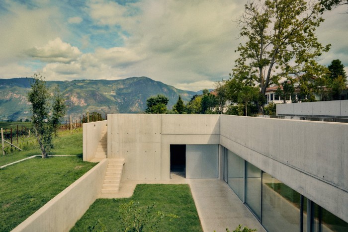 The exterior of Dalle Nogare’s partly underground gallery, designed by local architect Walter Angonese