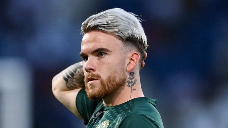 Paris , France - 7 September 2023; Aaron Connolly of Republic of Ireland before the UEFA EURO 2024 Championship qualifying group B match between France and Republic of Ireland at Parc des Princes in Paris, France. (Photo By Seb Daly/Sportsfile via Getty Images)