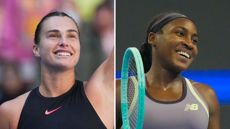 Aryna Sabalenka and Coco Gauff (AP Photo/Achmad Ibrahim)