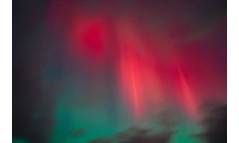 The light show over Haraldsted Lake near Ringsted in Denmark