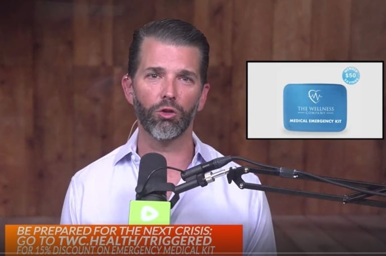 Donald Trump Jr. advertising The Wellness Company. 20:39 mark of this show: https://rumble.com/v4dl730-breaking-news-investigations-the-fall-of-russiagate-and-the-corruption-of-e.html