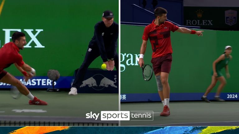 Novak Djokovic somehow hit an unbelievable backhand winner against Taylor Fritz in their Shanghai Masters semi-final.