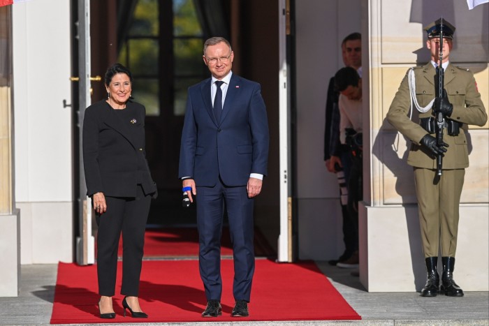 Georgian President Salome Zurabishvili meets Polish President Andrzej Duda