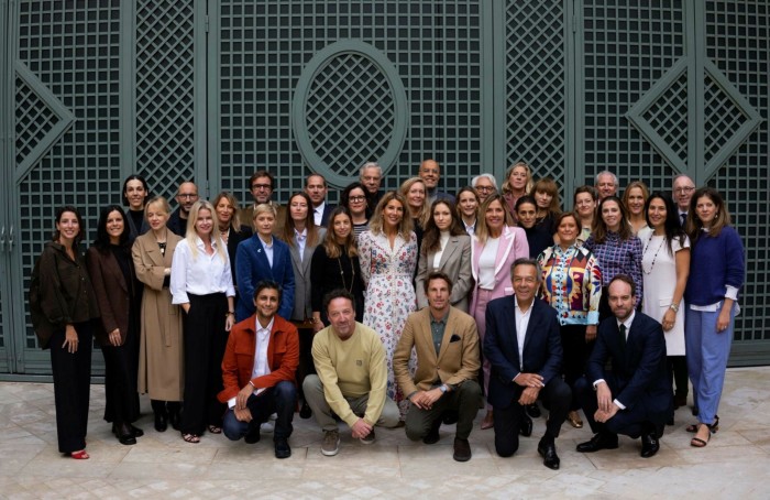 Group photograph of 37 people, all of them owners or curators of art galleries in  the 8th arrondissement of Paris