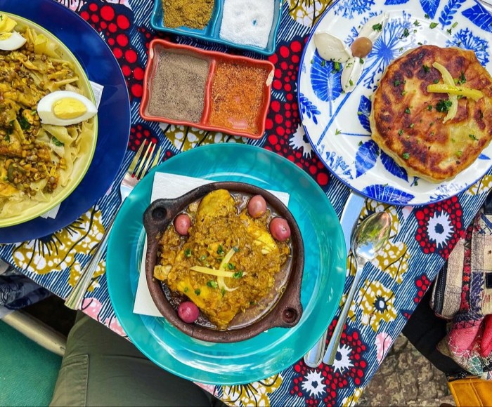 Dishes from the Riad’s café-restaurant