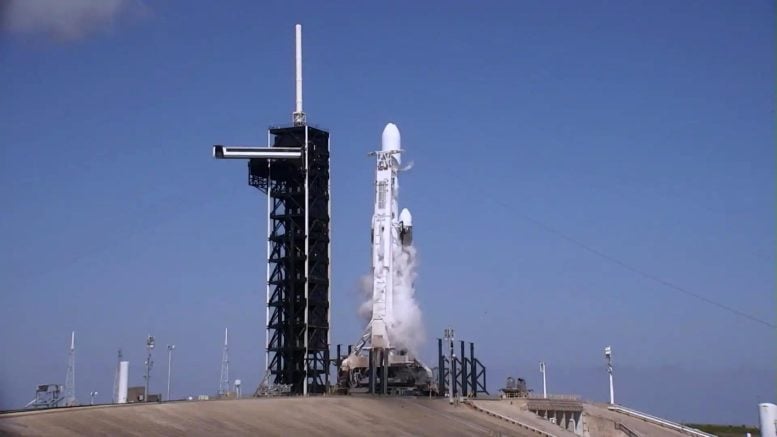 NASA Europa Clipper Spacecraft and SpaceX Falcon Heavy Rocket on Launch Pad