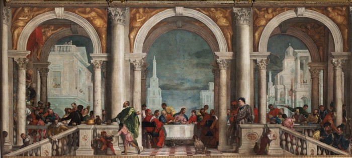 ‘Feast in the House of Levi’, 1573, by Veronese: a long painting depicting a Venetian banquet