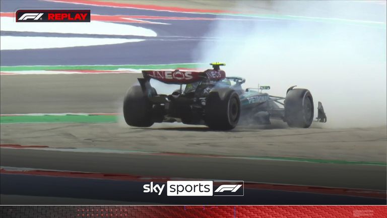 Lewis Hamilton was lucky not to crash after he lost control of the car in the high-speed first sector.