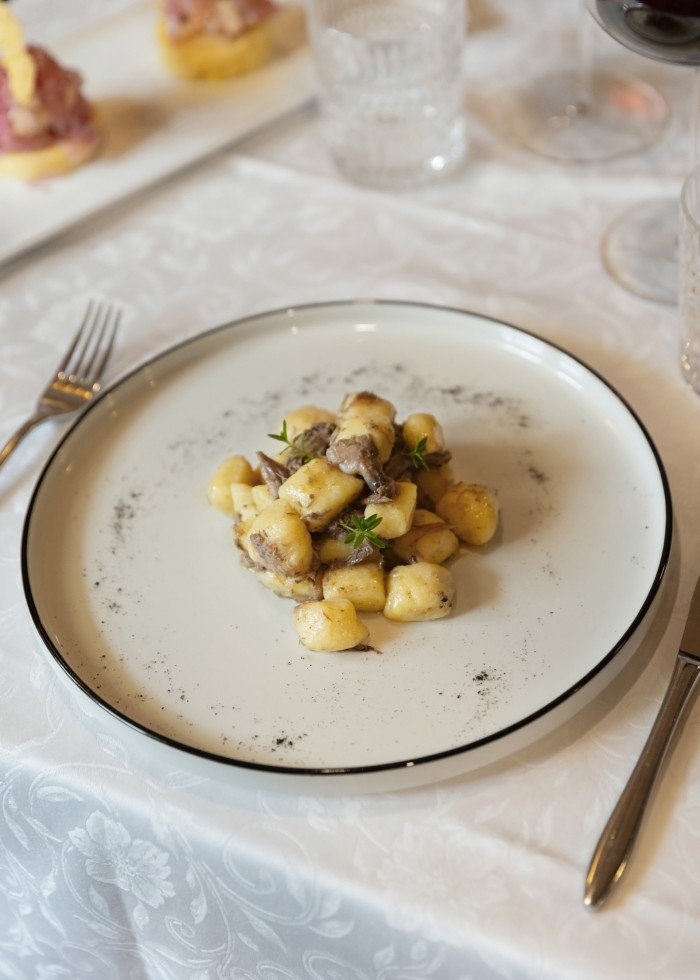 A plate of wild-duck gnocchi at Villa 600