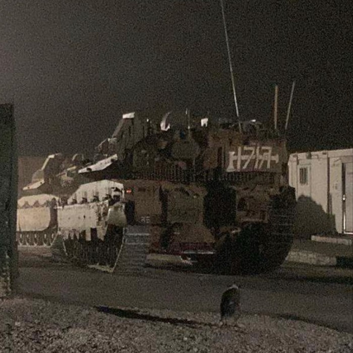 Photo of IDF Merkava tanks deployed inside UNP 5-42, included in a confidential report