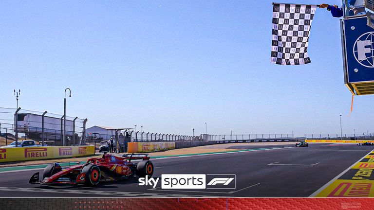 Ferrari driver Charles Leclerc, of Monaco, wins the F1 U.S. Grand Prix auto race at the Circuit of the Americas, Sunday, Oct. 20, 2024, in Austin, Texas. (Patrick Fallon/Pool Photo via AP)