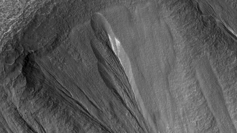 White Material Within Martian Gully