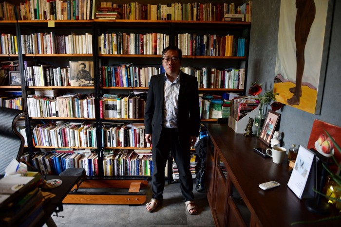 Former Tsinghua University lecturer Wu Qiang in his apartment in Beijing in June 2021