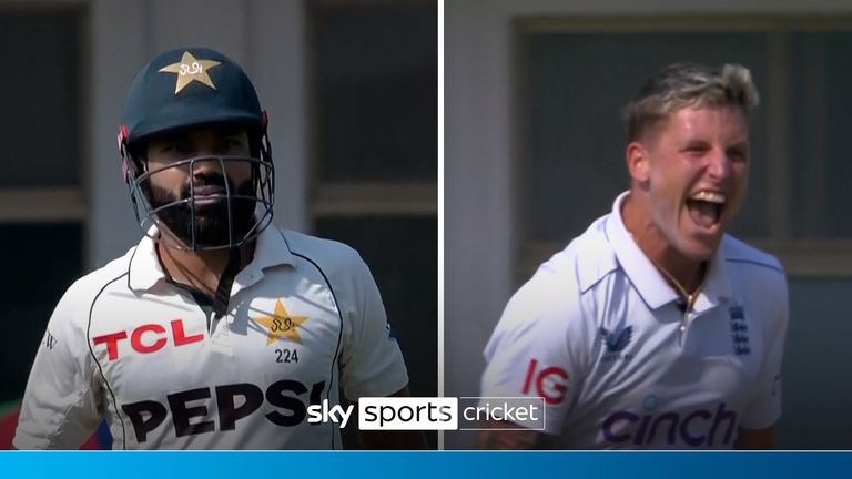 Brydon Carse getting Mohammad Rizwan out for the third time of the 2024 Series between Pakistan and England and the second time of this Test as Joe Root takes a brilliant catch. 