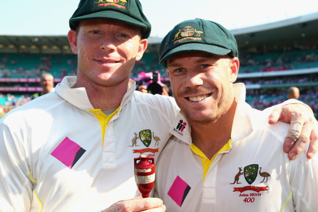 Warner's partner-in-crime, fellow opener Chris Rogers (L).