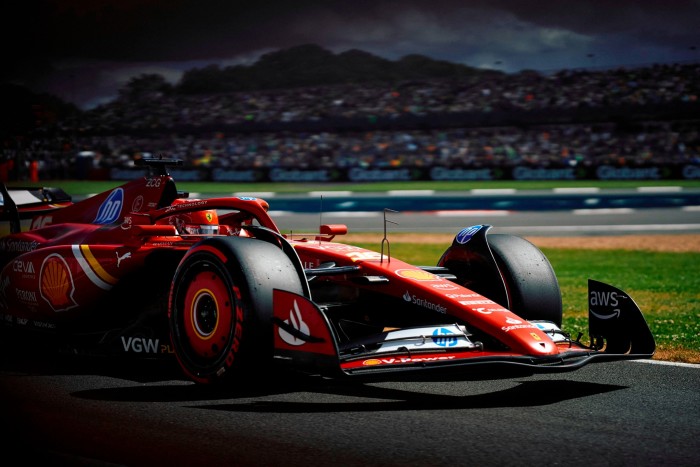 Ferrari driver Charles Leclerc takes part in the qualifying session ahead of the F1 British Grand Prix at Silverstone in July