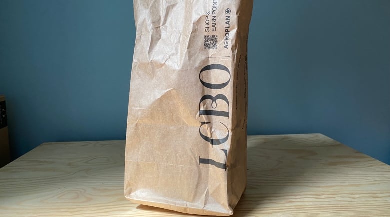 A paper bag from the LCBO.