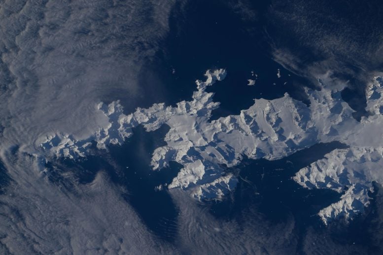 Snow Covered South Georgia Island From ISS