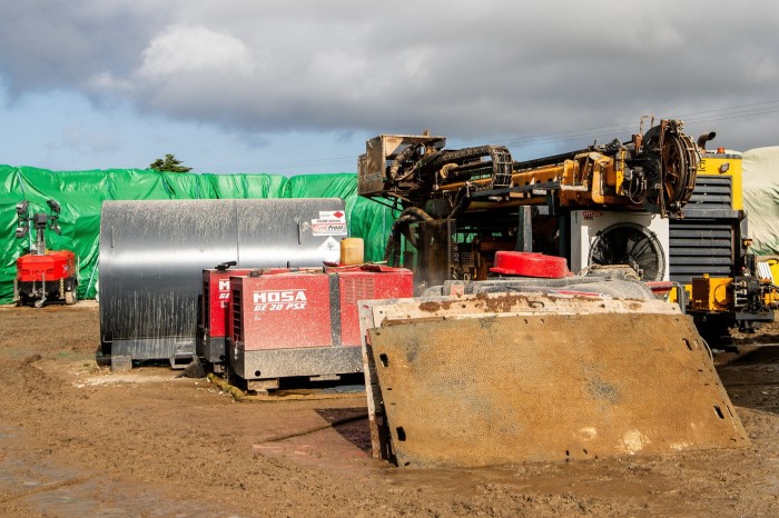 A lithium drill site near Tolgus in Cornwall