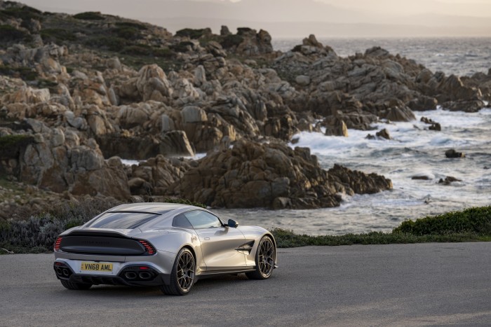 The Aston Martin Vanquish in aluminite silver