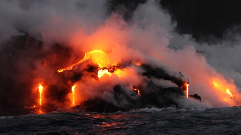 Big Island Hawaii Volcano Eruption Lava Flow Ocean