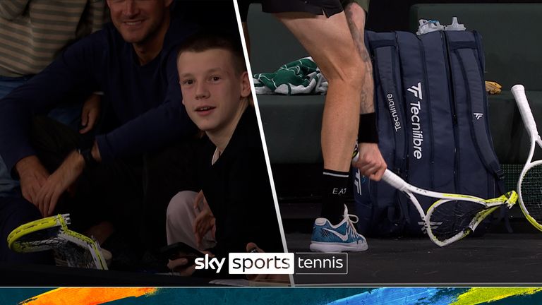 Alexander Bublik smashes up his racket in clash with Holger Rune at the Paris Maters