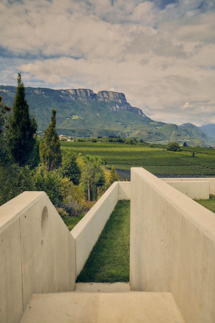 The garden of the new space next door to Casa Tabarelli, built to hold owner Josef Dalle Nogare’s art collection