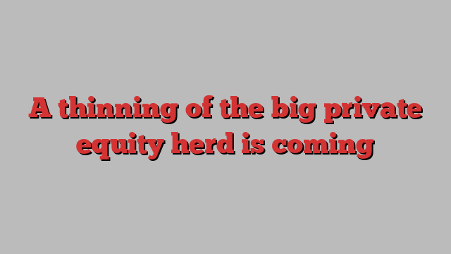 A thinning of the big private equity herd is coming