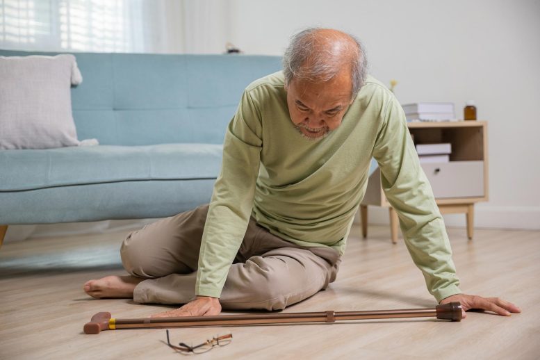 Weak Old Man on Floor