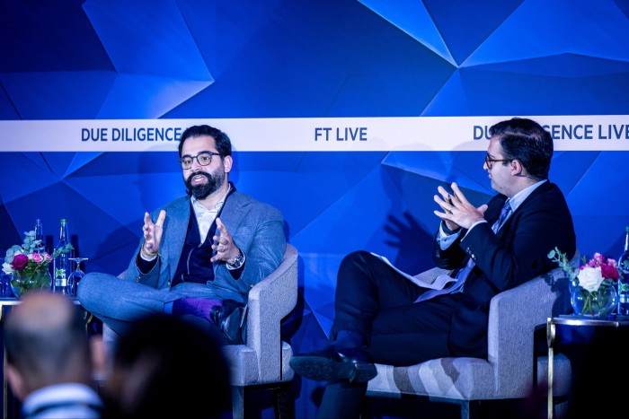 Nabeel Bhanji of Elliott management speaking at the FT’s Due Diligence conference