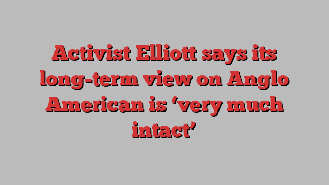 Activist Elliott says its long-term view on Anglo American is ‘very much intact’