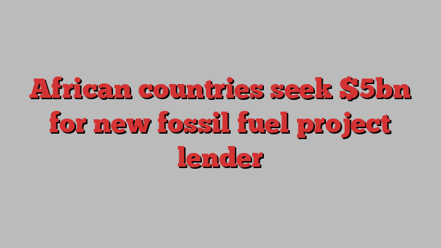 African countries seek $5bn for new fossil fuel project lender