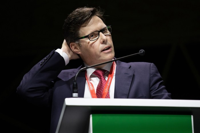 Duncan Wanblad, chief executive of Anglo American, speaks at the conference