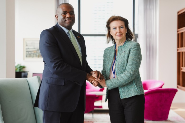 UK foreign secretary David Lammy meets Diana Mondino, his Argentinian counterpart, in New York in September