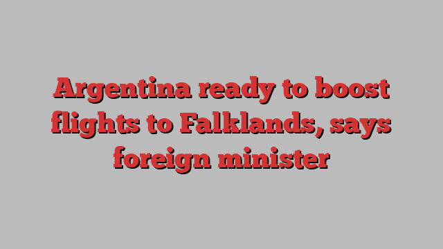 Argentina ready to boost flights to Falklands, says foreign minister