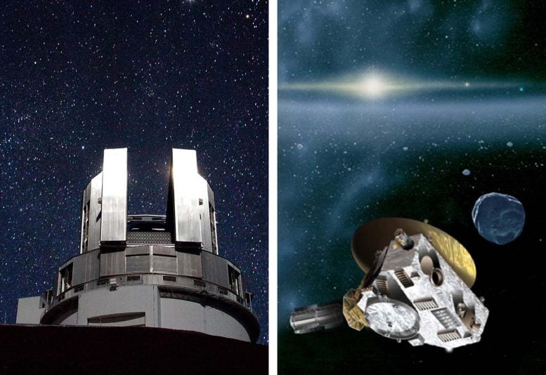 The Subaru Telescope and New Horizons Spacecraft