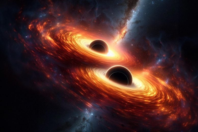 Black Hole Merger Art Concept