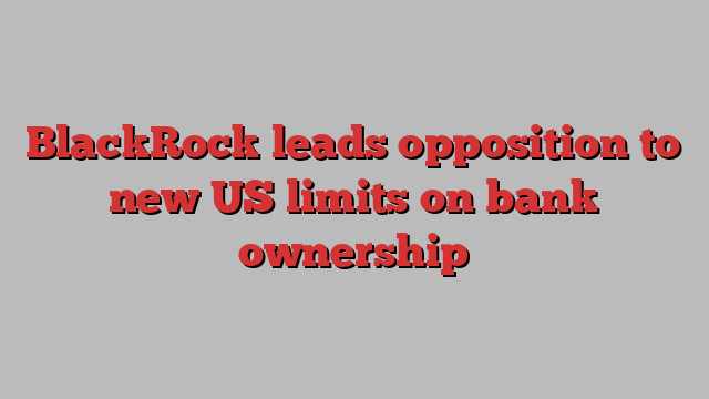 BlackRock leads opposition to new US limits on bank ownership