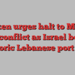 Blinken urges halt to Middle East conflict as Israel bombs historic Lebanese port city