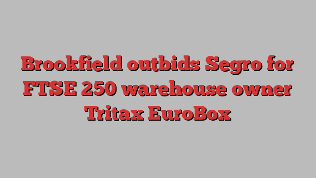 Brookfield outbids Segro for FTSE 250 warehouse owner Tritax EuroBox