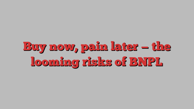 Buy now, pain later — the looming risks of BNPL