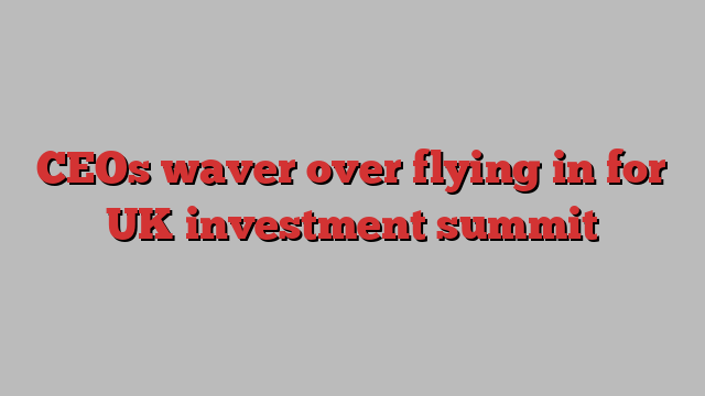 CEOs waver over flying in for UK investment summit