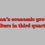 China’s economic growth falters in third quarter