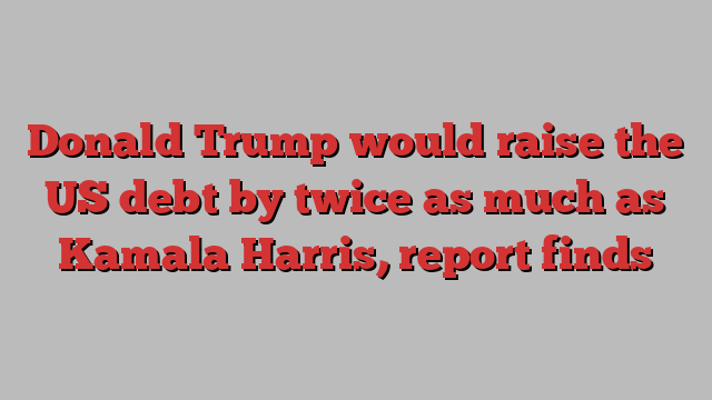 Donald Trump would raise the US debt by twice as much as Kamala Harris, report finds