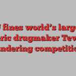 EU fines world’s largest generic drugmaker Teva for hindering competition