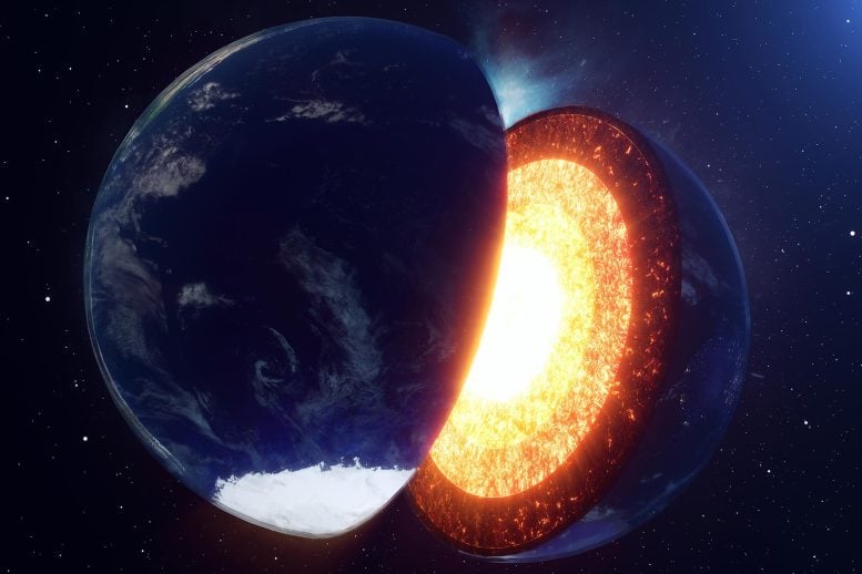 Earth Interior Structure Layers Illustration