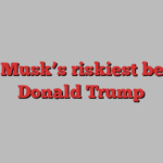 Elon Musk’s riskiest bet yet: Donald Trump