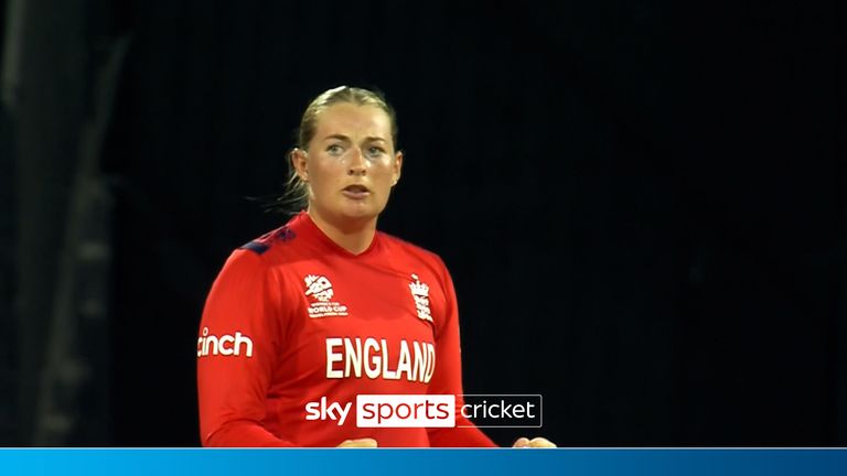 Sophie Ecclestone claims a &#39;breakthrough&#39; wicket for England as she dismisses Laura Wolvaardt. 