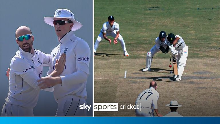 Jack Leach gets two early wickets for England against England