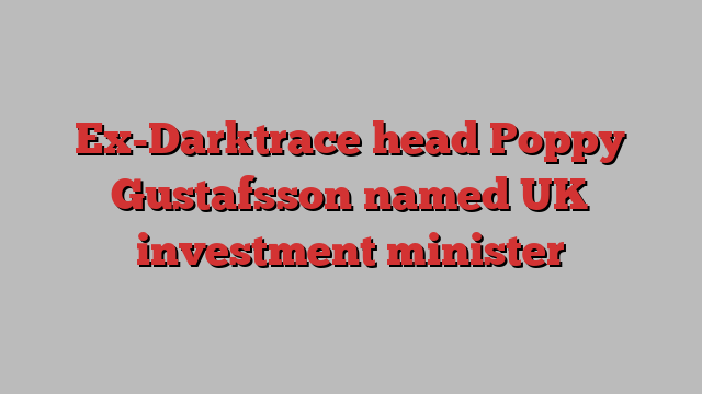 Ex-Darktrace head Poppy Gustafsson named UK investment minister